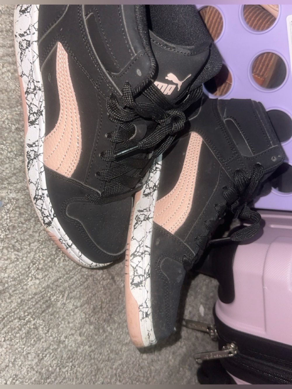 Puma Women’s Mid-High Sneakers in Black and Blush